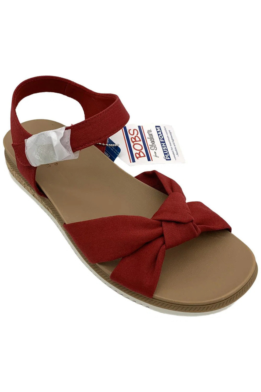 Skechers Women's BOBS Desert Kiss Adjustable Sandals Peak Sun Red - Medium